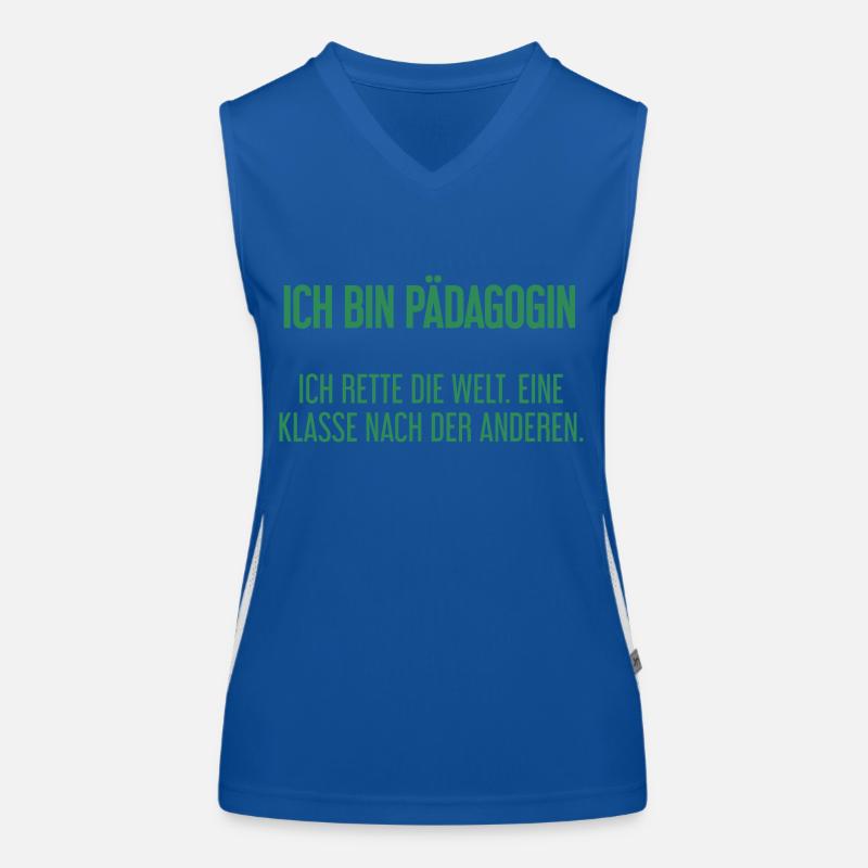 Ich bin Pädagogin - ich rette die Welt Funktionelles Kontrast-Tank Top für Frauen