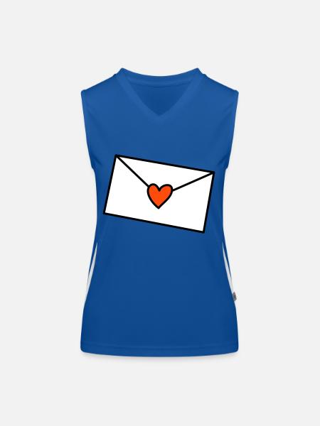 Brief Herz dreifarbig - Funktionelles Kontrast-Tank Top für Frauen - Royal/Weiß - Vorne