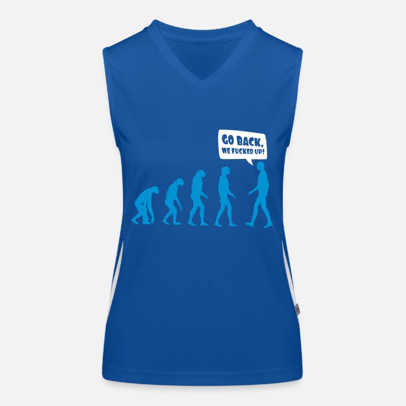 Evolution fucked up - Evolution verkackt Funktionelles Kontrast-Tank Top für Frauen