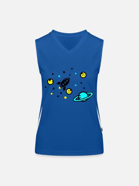 Univers - Débardeur respirant contrasté Femme - bleu/blanc - Devant
