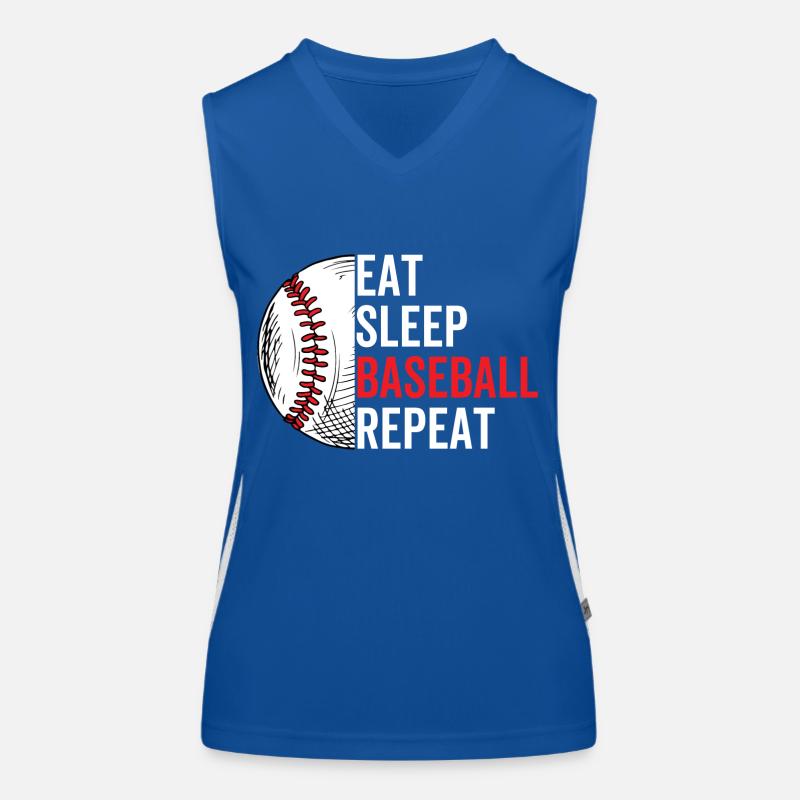 Essen Schlaf Baseball Wiederholung Funktionelles Kontrast-Tank Top für Frauen