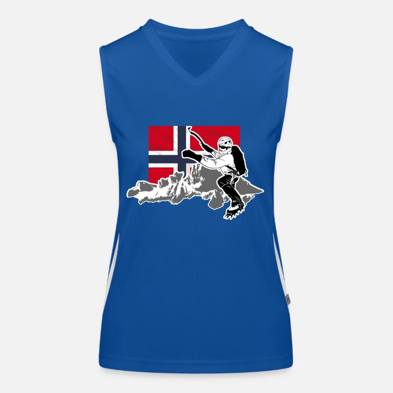 Climbing - Moutains & Norway Flag Funktionelles Kontrast-Tank Top für Frauen
