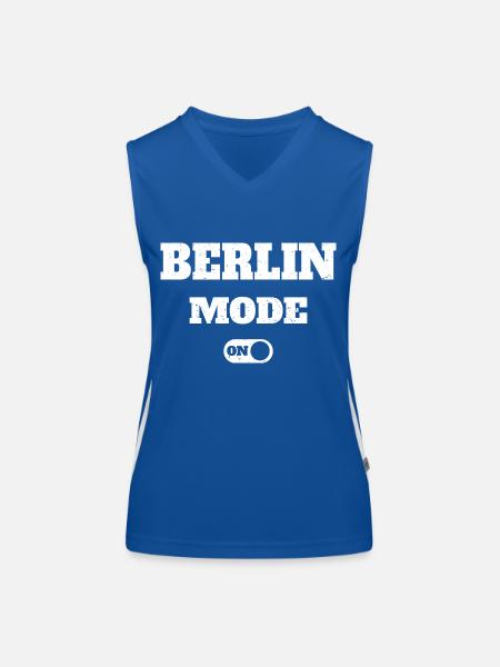 Berlin mode enabled - Women's Functional Contrast Tank Top - royal/white - Front