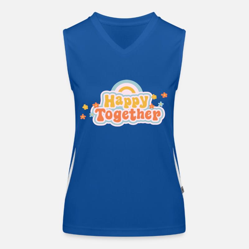 Jaune et Orange heureux ensemble Débardeur respirant contrasté Femme