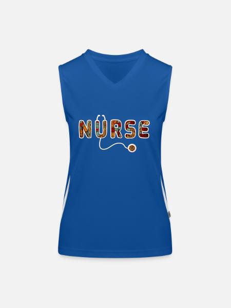 Halloween Nurse shirt,Halloween Nursing Shirt, Nur - Women's Functional Contrast Tank Top - royal/white - Front