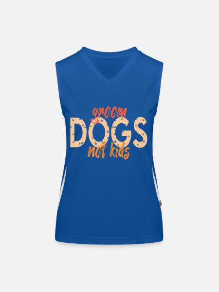 Groom Dogs Not Kids Funny Dogs Lovers - Women's Functional Contrast Tank Top - royal/white - Front