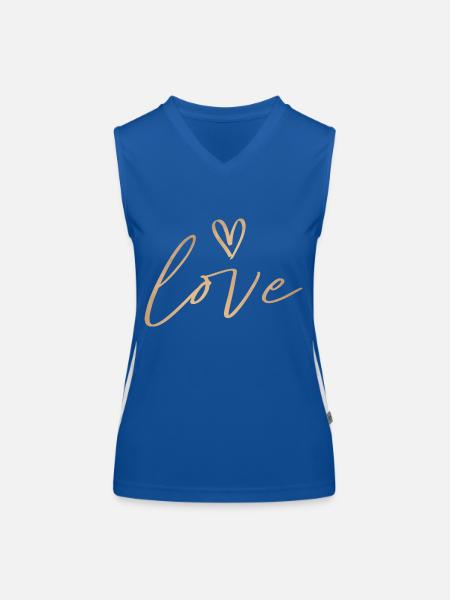 love heart - Funktionelles Kontrast-Tank Top für Frauen - Royal/Weiß - Vorne