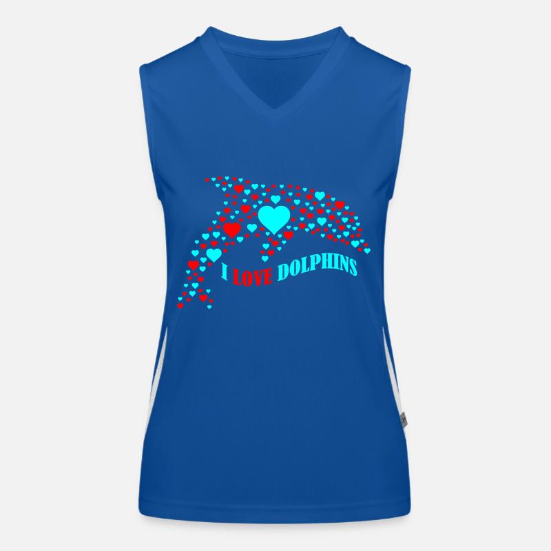 J’aime les dauphins Débardeur respirant contrasté Femme