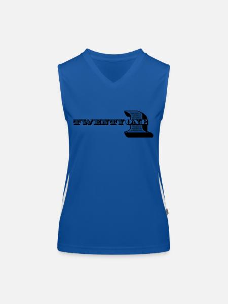 21e anniversaire Idées cadeaux pour lui Chemise homme - Débardeur respirant contrasté Femme - bleu/blanc - Devant