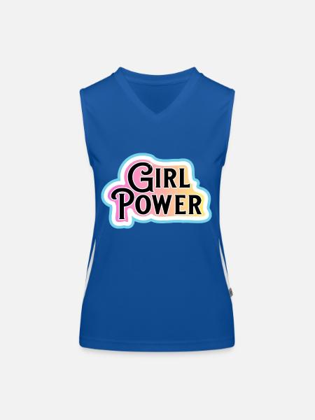 Girl power - Women's Functional Contrast Tank Top - royal/white - Front