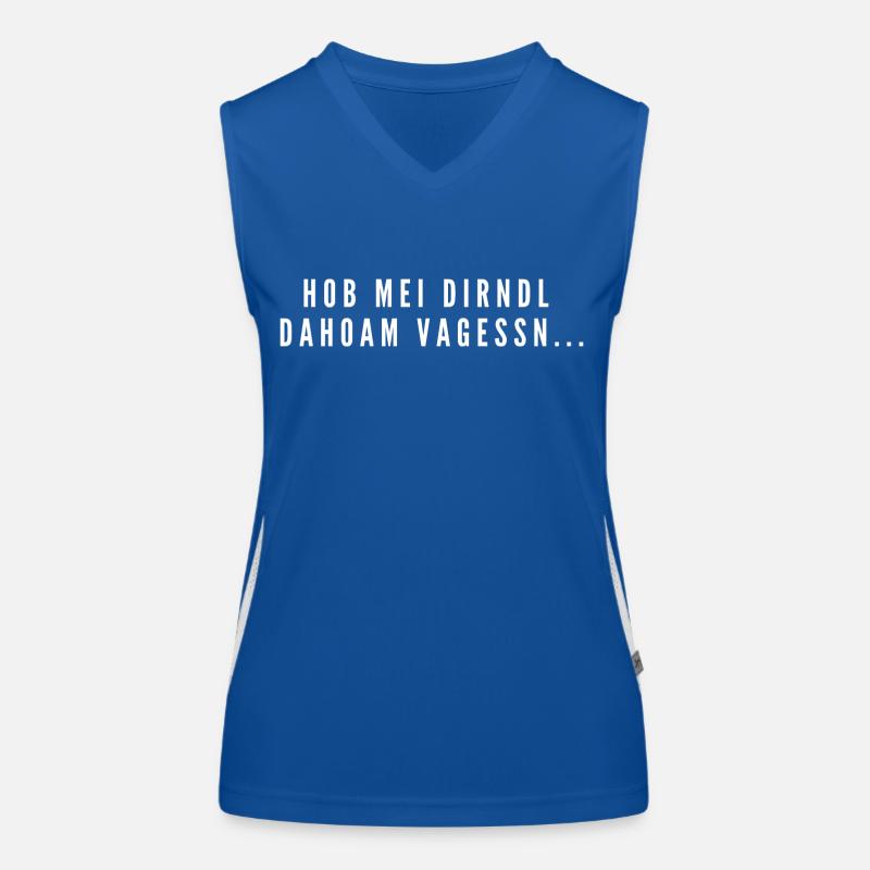 Hob mei Dirndl dahoam vagessn... Funktionelles Kontrast-Tank Top für Frauen