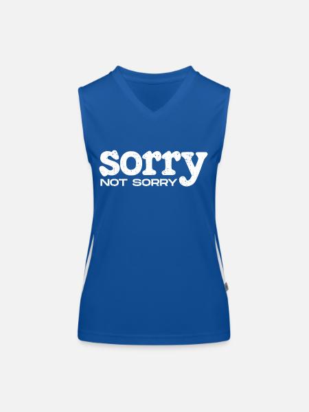 Sorry Not Sorry. Ironic and Funny Design - Women's Functional Contrast Tank Top - royal/white - Front
