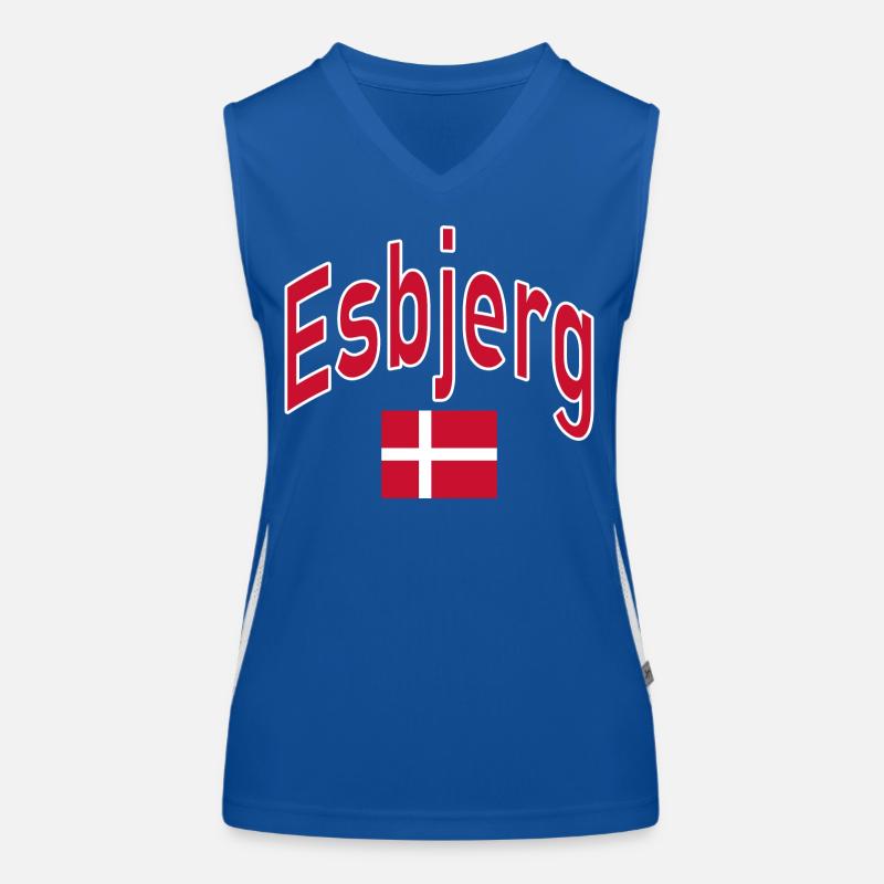 Esbjerg Danemark drapeau Débardeur respirant contrasté Femme