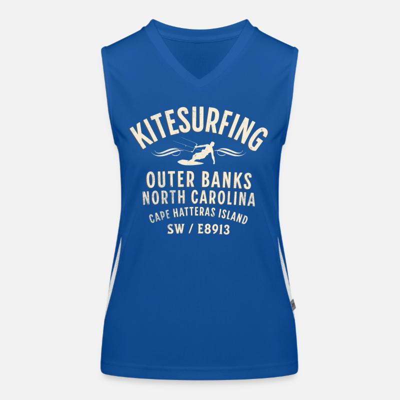 Kitesurfing Outer Banks Nth Carolina - Women's Functional Contrast Tank Top - royal/white