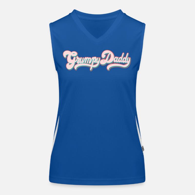 Grumpy Daddy Retro Script - Color "Sports Bra" Women's Functional Contrast Tank Top