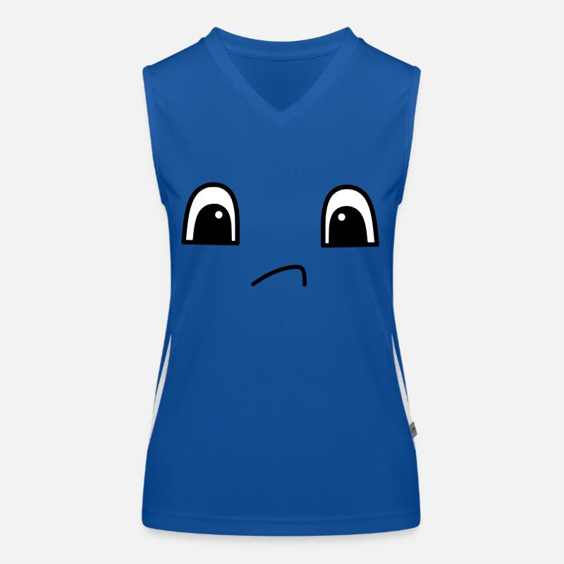 Cute sad face Funktionelles Kontrast-Tank Top für Frauen