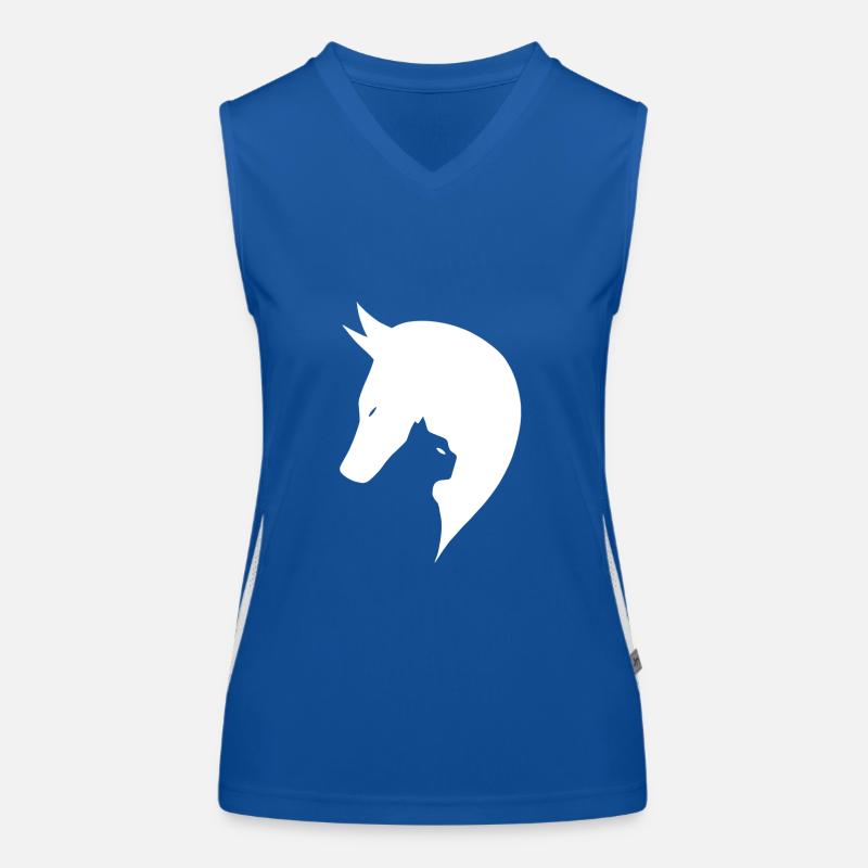 Pferd und Katze niedliche Silhouette Funktionelles Kontrast-Tank Top für Frauen