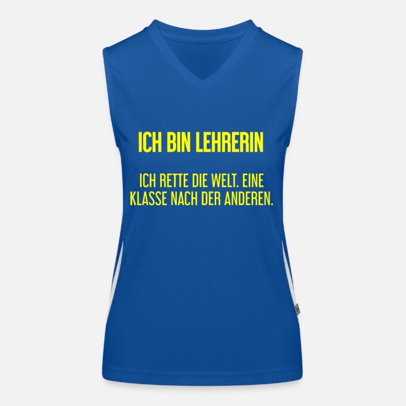 Ich bin Lehrerin - ich rette die Welt Funktionelles Kontrast-Tank Top für Frauen