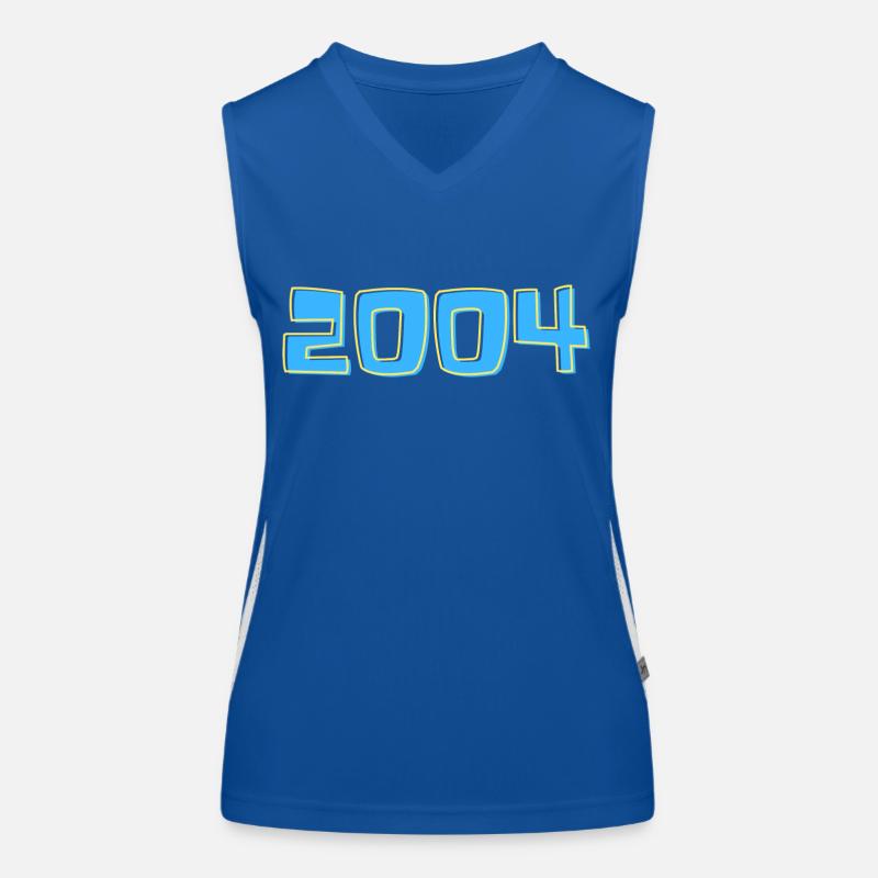 2004 in Blau und Gelb Funktionelles Kontrast-Tank Top für Frauen