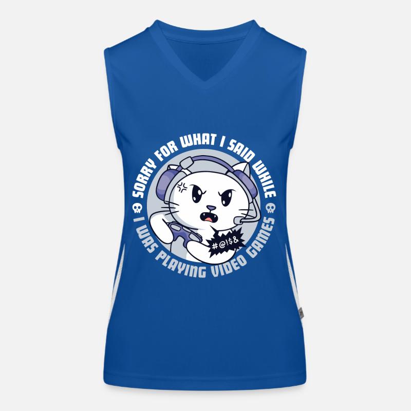 Angry Gamer Cat Women's Functional Contrast Tank Top