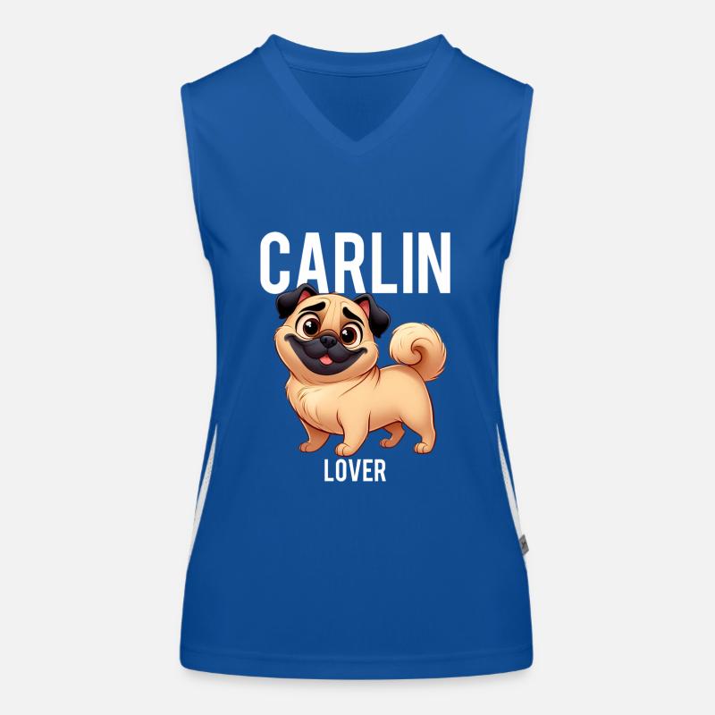 Pug Lover - Women's Functional Contrast Tank Top - royal/white