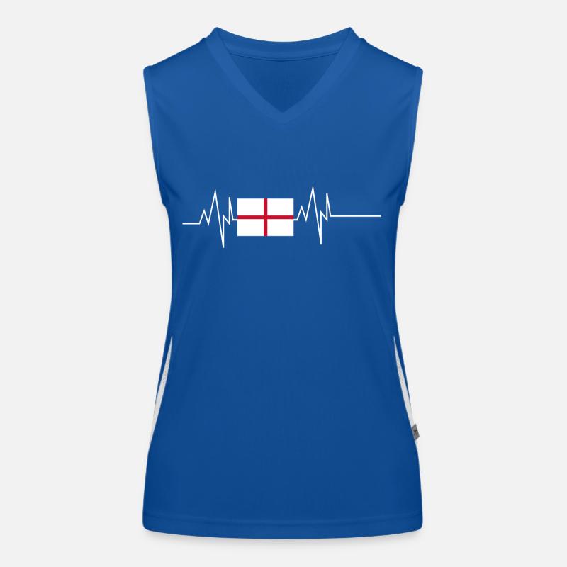 Drapeau de l’Angleterre Heartbeat Débardeur respirant contrasté Femme
