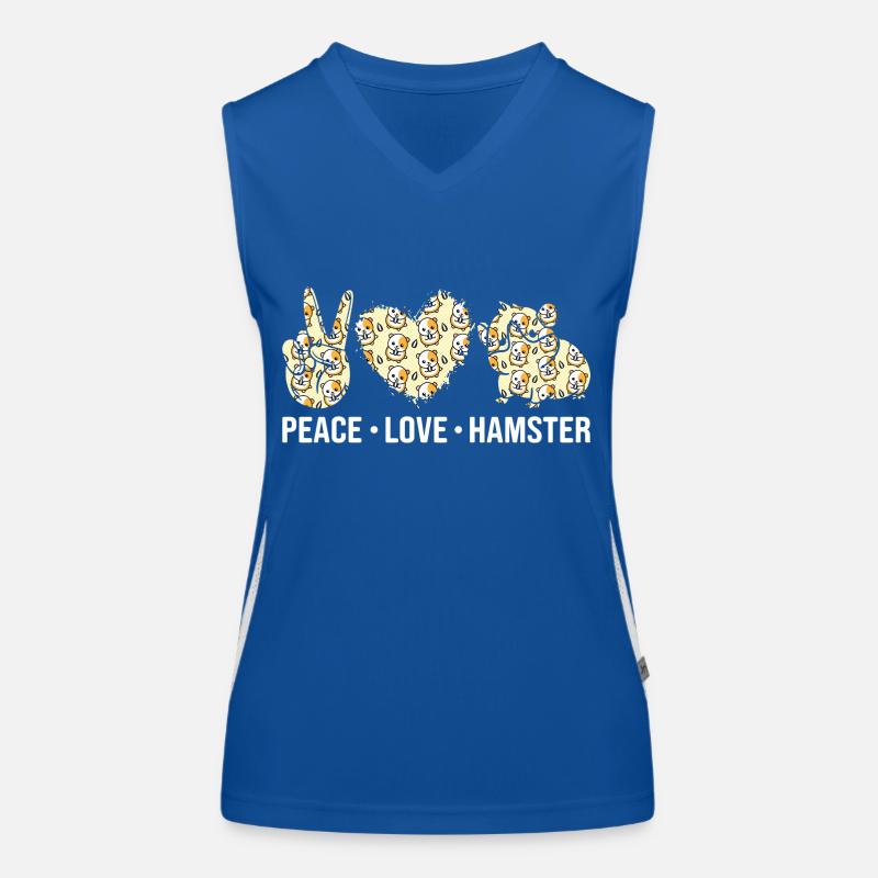 Frieden Liebe Hamster Funktionelles Kontrast-Tank Top für Frauen