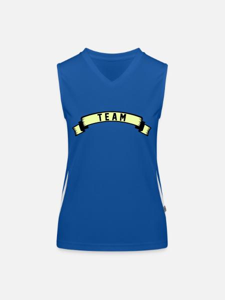 équipe - Débardeur respirant contrasté Femme - bleu/blanc - Devant