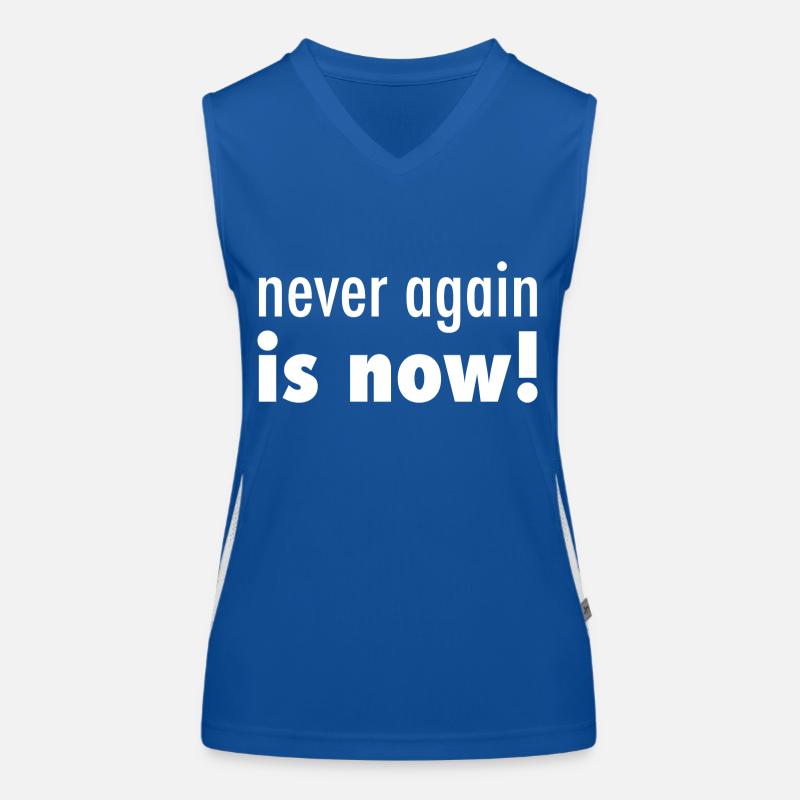 never again is now Funktionelles Kontrast-Tank Top für Frauen