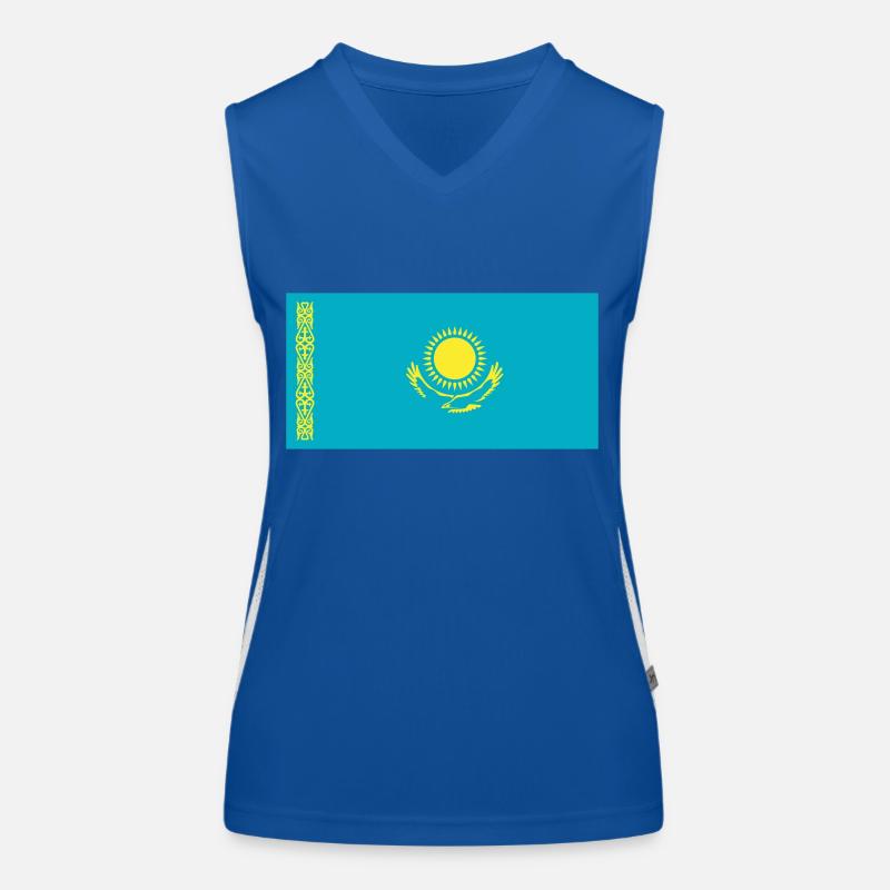 Kazakhstan Flag / Drapeau Kazakhstan Débardeur respirant contrasté Femme