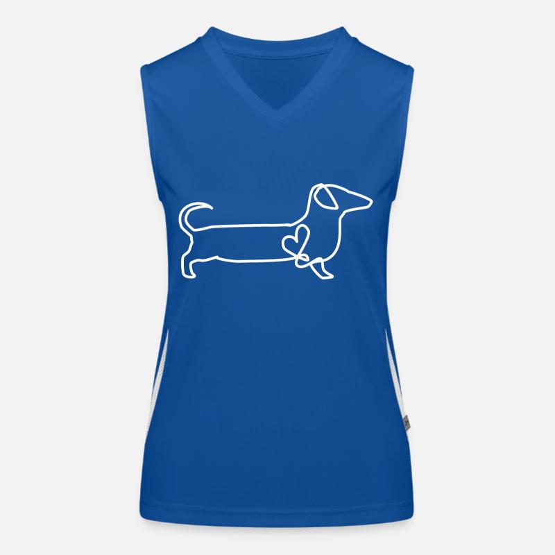 Dachshund Sketch Gift Dog Débardeur respirant contrasté Femme