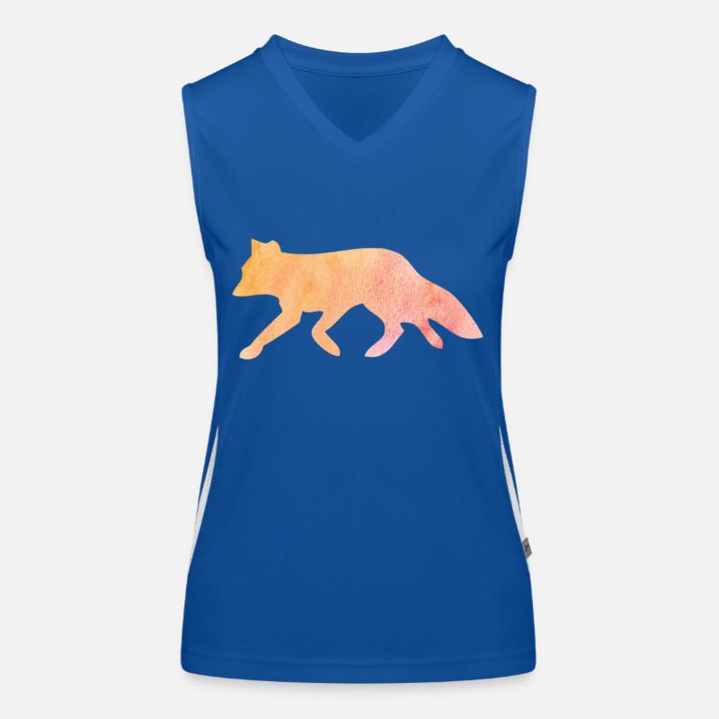 Fuchs Silhouette Wasserfarbe Geschenk T-Shirts Funktionelles Kontrast-Tank Top für Frauen