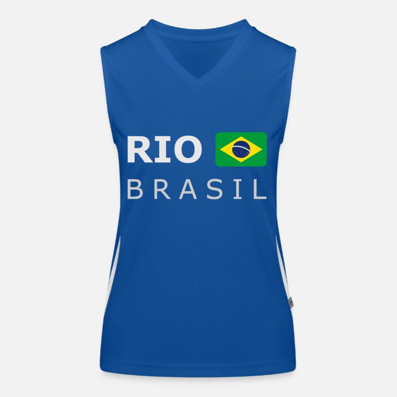 RIO BRASIL white-lettered 400 dpi Women's Functional Contrast Tank Top