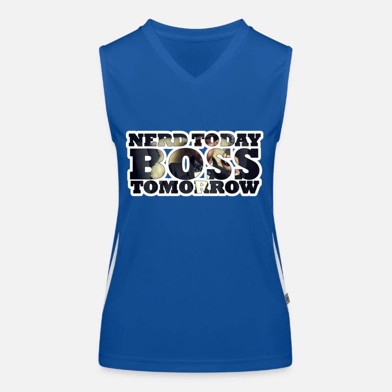 Nerd Today Bo$$ Tomorrow Funktionelles Kontrast-Tank Top für Frauen