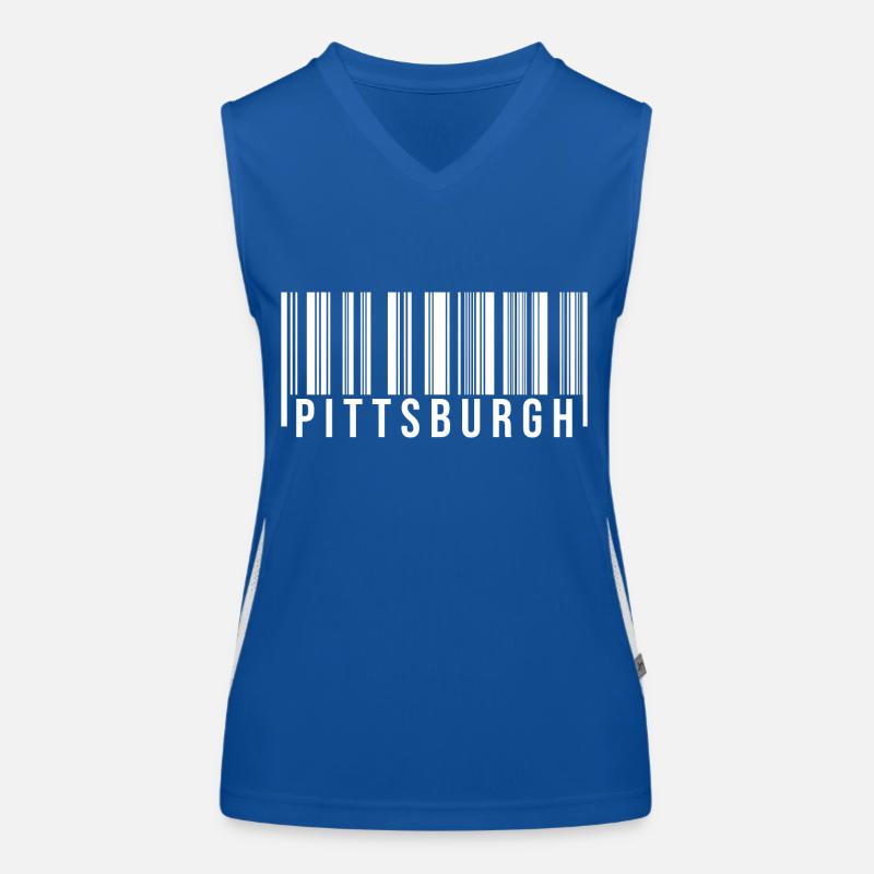 Pittsburgh Barcode Funktionelles Kontrast-Tank Top für Frauen