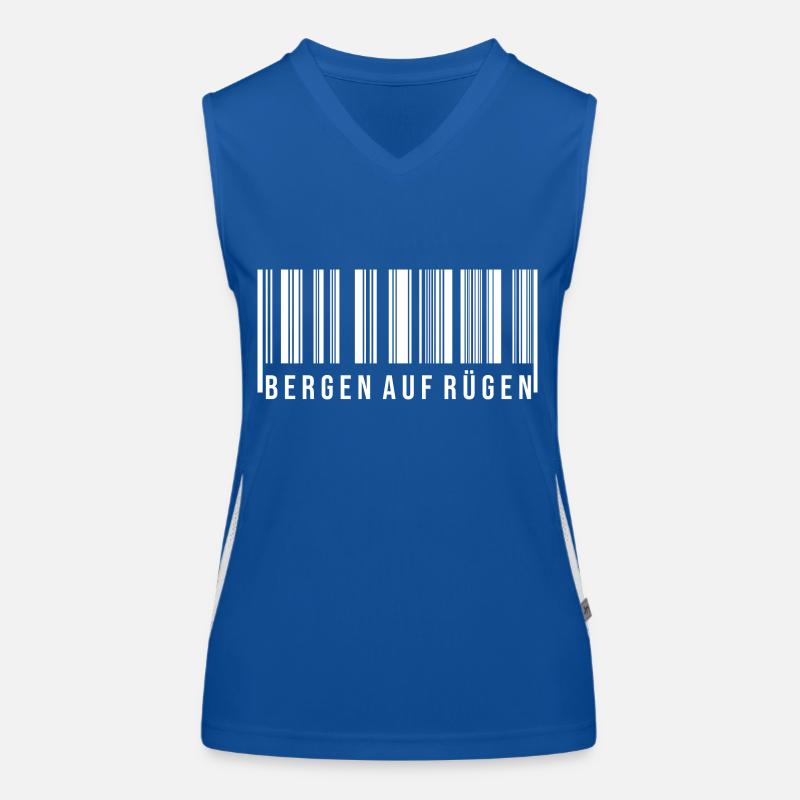 Bergen auf Rügen Strichcode1 Funktionelles Kontrast-Tank Top für Frauen