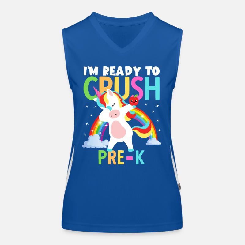 Zurück in der Schule bin ich bereit, Pre-K-Mädchen zu zerquetschen Funktionelles Kontrast-Tank Top für Frauen