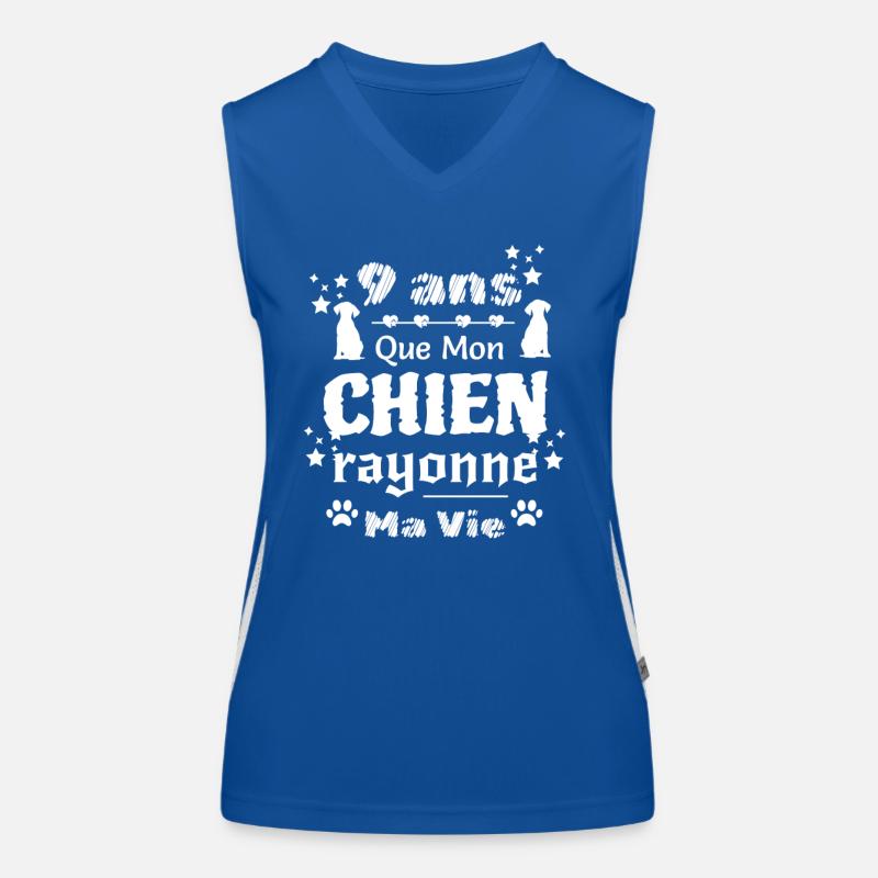 9 ans que mon chien rayonne ma vie Débardeur respirant contrasté Femme
