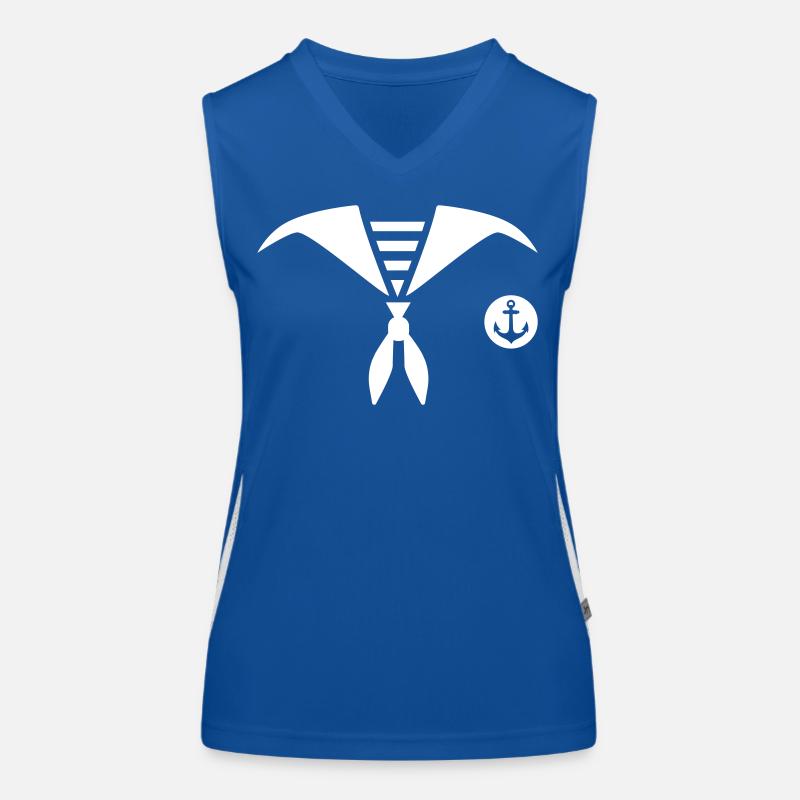 Matrose Kostüm Seefahrer Matrosenkostüm Uniform Funktionelles Kontrast-Tank Top für Frauen