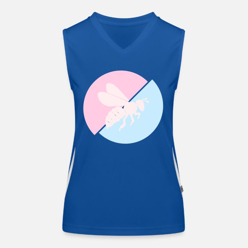 Bee Contrast Red Pastel Blue Women's Functional Contrast Tank Top