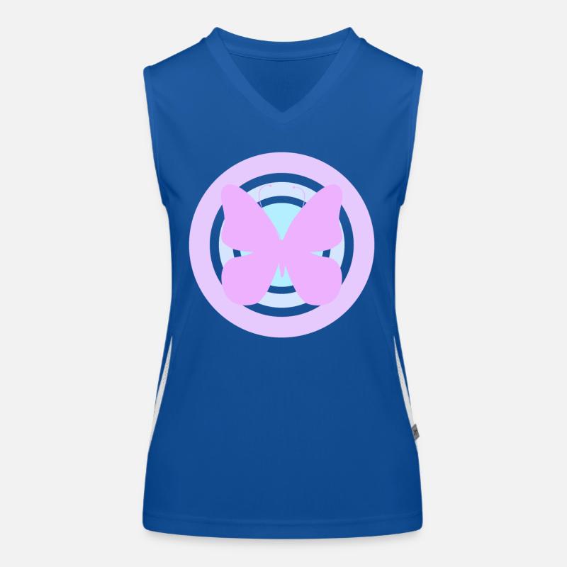 Lila Himmelsschmetterling Funktionelles Kontrast-Tank Top für Frauen