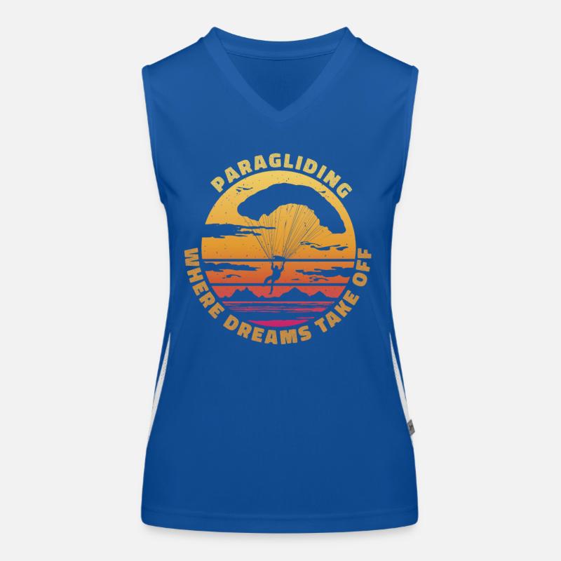 Paragliding – Where Dreams Take Off Funktionelles Kontrast-Tank Top für Frauen