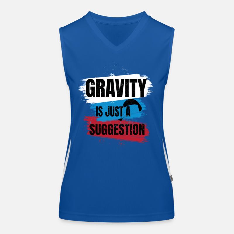 Gravity Is Just a Suggestion – Paragliding Funktionelles Kontrast-Tank Top für Frauen