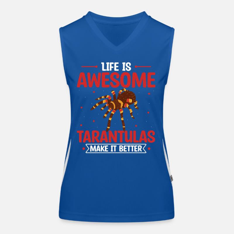 Life Is Awesome Tarantulas Make It Better Funktionelles Kontrast-Tank Top für Frauen