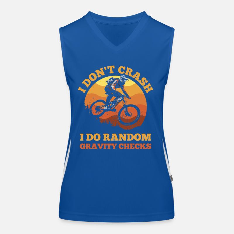 I don't crash – Random Gravity Checks Women's Functional Contrast Tank Top