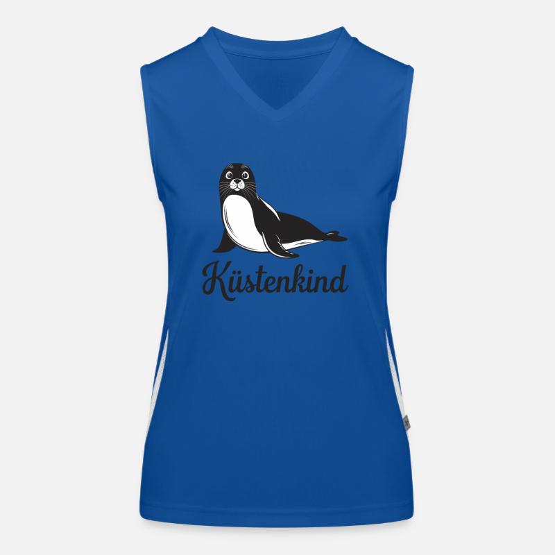 Coastal Child Cute Seal Women's Functional Contrast Tank Top