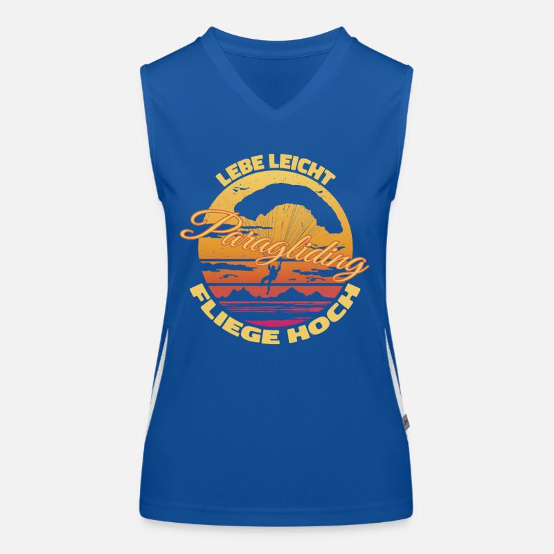 Live Light, Fly High - Paragliding Saying Women's Functional Contrast Tank Top