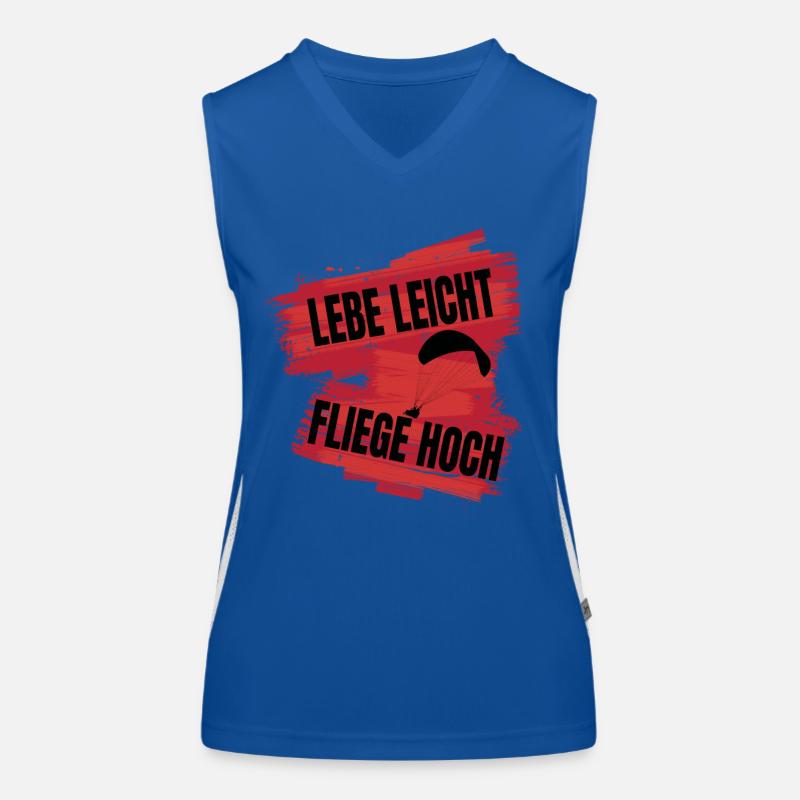 Lebe leicht, fliege hoch – Paragliding Design Funktionelles Kontrast-Tank Top für Frauen