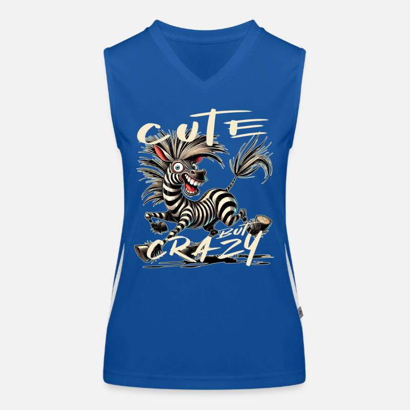 Cute but Crazy Zebra Comic Stil lustiges Motiv Funktionelles Kontrast-Tank Top für Frauen