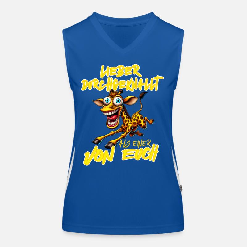 Giraffe Lieber durchgeknallt als einer von euch Funktionelles Kontrast-Tank Top für Frauen